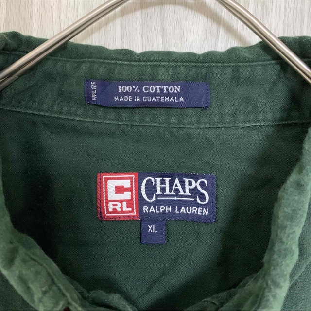 CHAPS(チャップス)のチャップス ラルフローレン 長袖BDシャツヘリンボーン刺繍ロゴアースカラー90s メンズのトップス(シャツ)の商品写真