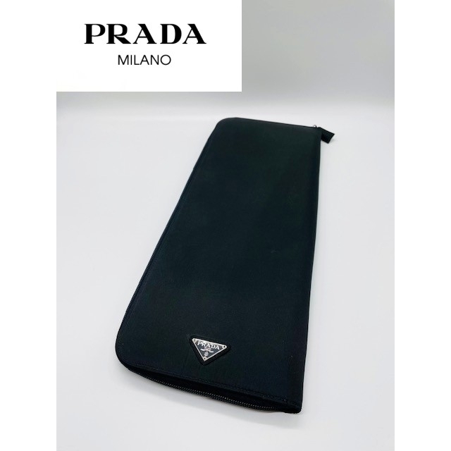 【PRADA】☆希少★ネクタイケース ラウンドジップ ブラック