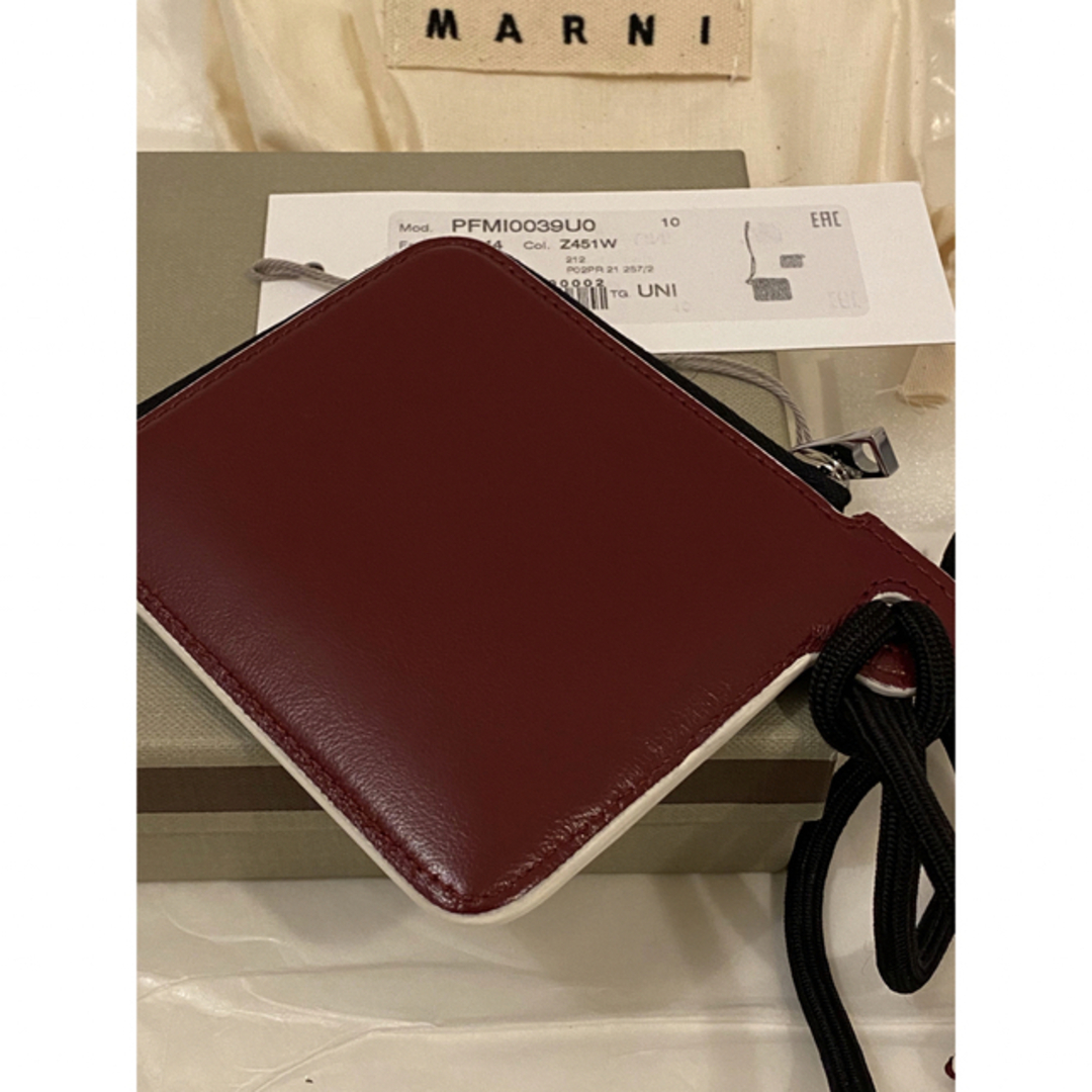 MARNI マルニ■ネックホルダー コインケース 革 赤■新品