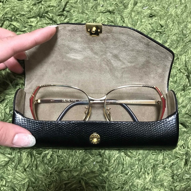 celine(セリーヌ)の1）celine ヴィンテージ  眼鏡　度あり　メタルフレーム　ゴールド レディースのファッション小物(サングラス/メガネ)の商品写真