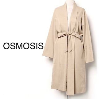 オズモーシス(OSMOSIS)のOSMOSIS【美品】ベルト付き ノーカラー ガウン トレンチコート(トレンチコート)