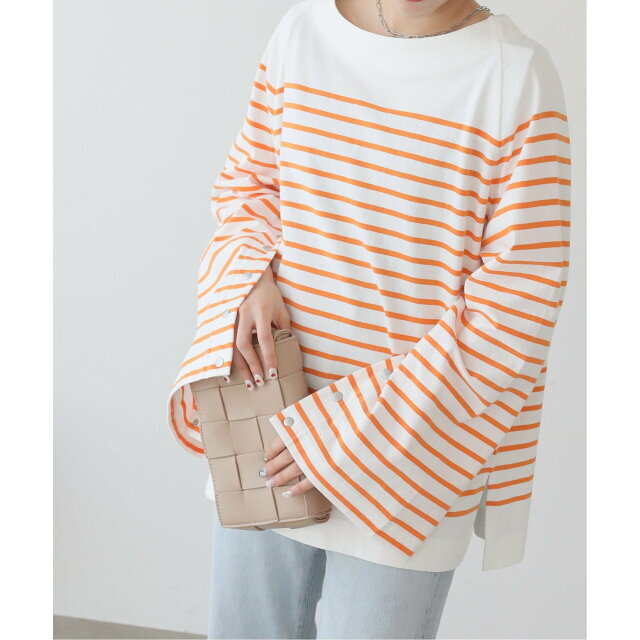 レイカズン トップス Tシャツ (M)ボーダー レース 7部袖 美品 人気ブランド通販 レディース 膝丈ワンピース ボーダー袖レース