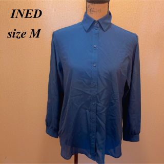 イネド(INED)の美品★INED★イネド★ネイビーブラウス★シャツ★M(シャツ/ブラウス(長袖/七分))