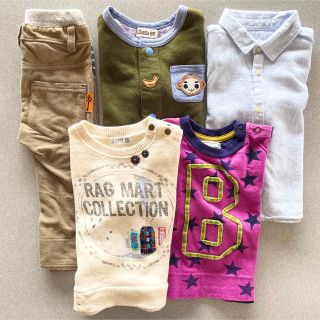 ザラキッズ(ZARA KIDS)のサイズ80 / 長袖トップス４枚&ボトムス１枚　まとめ売り(Ｔシャツ)