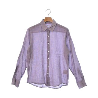 サイ(Scye)のSCYE サイ カジュアルシャツ 40(L位) 紫x白(チェック) 【古着】【中古】(シャツ)