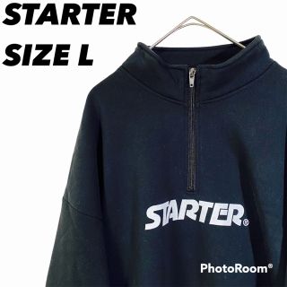 スターター(STARTER)のスターターハーフジップスウェットL ブラック　STARTER トレーナートプッス(スウェット)