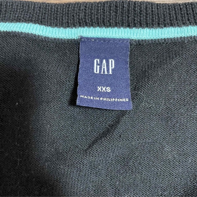 GAP ギャップ　ニット　Vネックニット　ブラック　XXS レディースのトップス(ニット/セーター)の商品写真