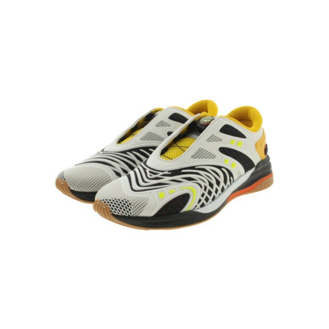 セール 公式 GUCCI グッチ スニーカー 9(27.5cm位) 白x黄x黒等 【古着
