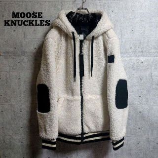 ムースナックルズ(MOOSE KNUCKLES)の【MOOSE KNUCKLES】 ボアダウンジャケット 白 M 新品 未使用(ダウンジャケット)