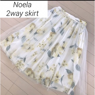 ノエラ(Noela)のNoela 花柄 スカート 2way チュールプリーツ 春 S(ひざ丈スカート)
