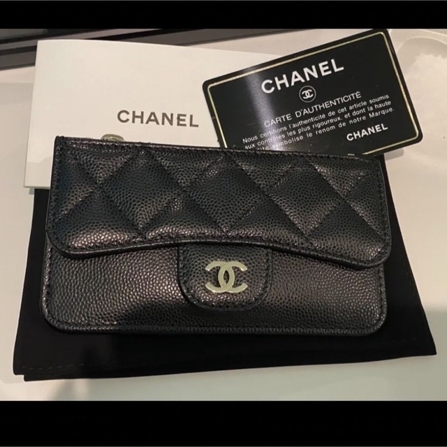 CHANEL - 桃様 新品 CHANEL フラグメントケース ブラック キャビア