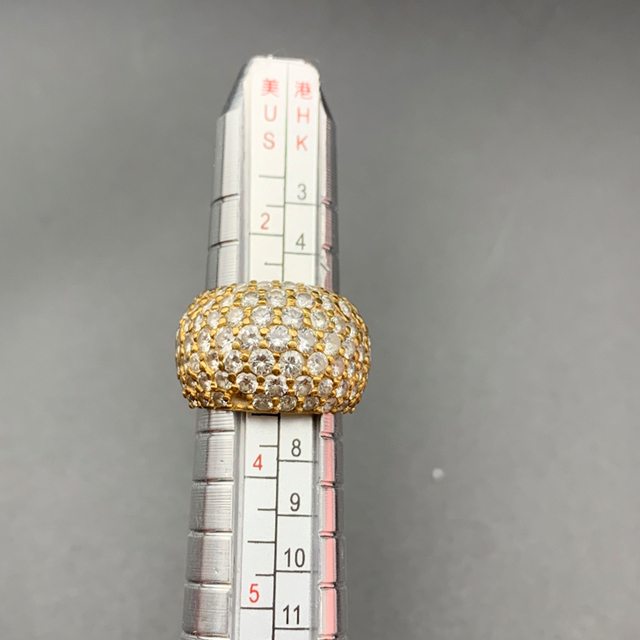 ジュエリー K18 パヴェダイヤモンドリングD2.6ct 約6.5g レディースのアクセサリー(リング(指輪))の商品写真