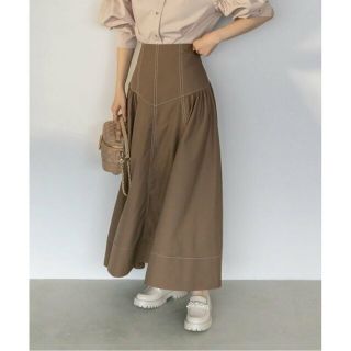 ランダ(RANDA)の【BROWN】ステッチデザインギャザースカート(ロングスカート)