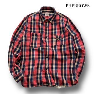 フェローズ(PHERROW'S)の【Pherrow's】フェローズ ストーミーブルー フランネルチェックシャツ M(シャツ)