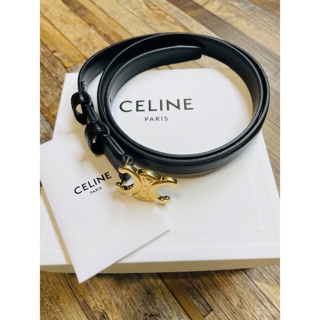 celine - CELINE(セリーヌ)トリオンフ ゴールドバックル ブラック