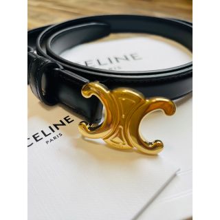 セリーヌ(celine)のCELINE(セリーヌ)トリオンフ ゴールドバックル ブラックレザーベルト 85(ベルト)