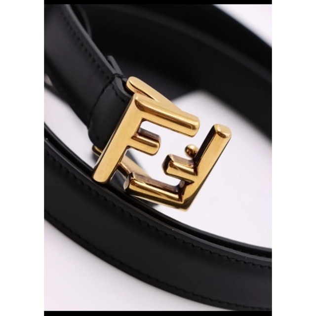 FENDI(フェンディ)FFモチーフ ブラック ゴールドバックル ベルト 85