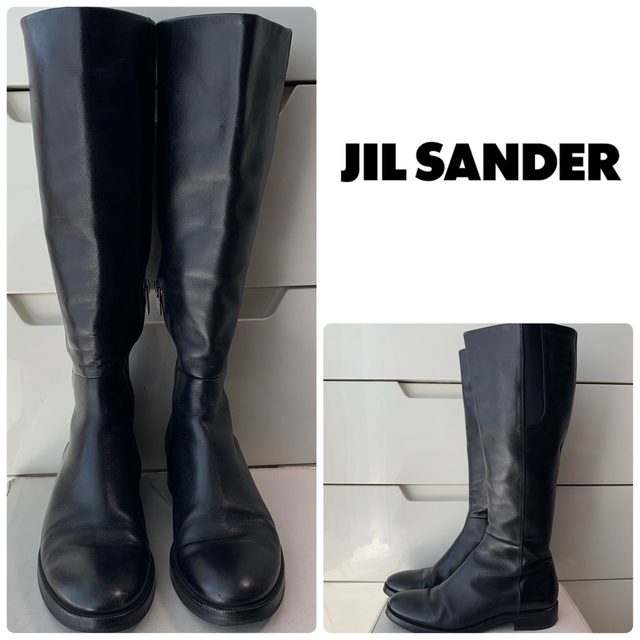 ジルサンダー JIL SANDER ロングブーツ ブラックレザー 36.5 - ブーツ