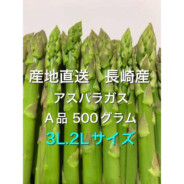 産直長崎産アスパラガス3L.2Lサイズ 500グラム 食品/飲料/酒の食品(野菜)の商品写真