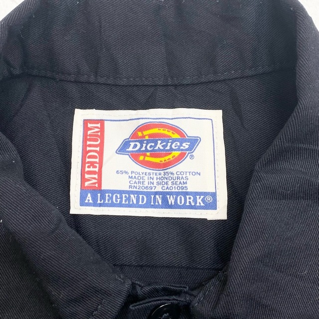 Dickies(ディッキーズ)の【中古】ディッキーズ Dickies ワークシャツ 半袖 企業 ワッペン サイズ：M ブラック 古着 中古 mellow ゆうパケット対応 メンズのトップス(シャツ)の商品写真