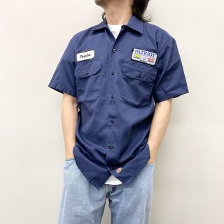 ディッキーズ(Dickies)の【中古】ディッキーズ Dickies ワークシャツ 半袖 PATRIOT 企業 ワッペン サイズ：S ネイビー 古着 中古 mellow ゆうパケット対応(シャツ)