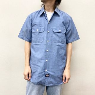 ディッキーズ(Dickies)の【中古】ディッキーズ Dickies ワークシャツ シャンブレー 半袖 無地 サイズ：M ライトブルー 古着 中古 mellow ゆうパケット対応(シャツ)