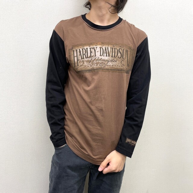 ハーレーダビッドソン Harley-Davidson 袖プリント ロングTシャツ ロンT メンズXL /eaa308639