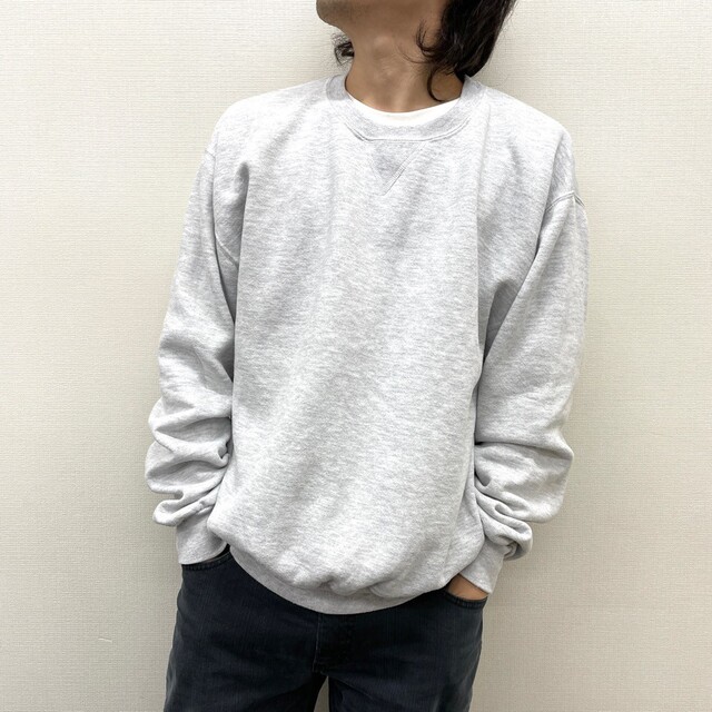【中古】 ラッセル アスレティック RUSSELL ATHLETIC スウェットシャツ プルオーバー 前V トレーナー 無地 長袖 サイズ:M ヘザーグレー 古着 中古 mellow | フリマアプリ ラクマ