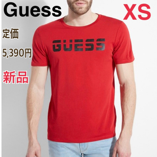 ゲス(GUESS)の新品 Guess 半袖 ロゴTシャツ カットソー メンズXS ゲス 赤 トップス(Tシャツ/カットソー(半袖/袖なし))