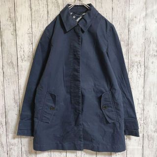 トミーヒルフィガー(TOMMY HILFIGER)のトミーヒルフィガー ステンカラーコート スプリングコート M 紺 ワンポイント(スプリングコート)