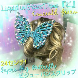 ⭐ꫛꫀꪝ❤️数量限定❤️液体ガラスドームK BIGバタフライ バンスクリップ　６(ヘアアクセサリー)