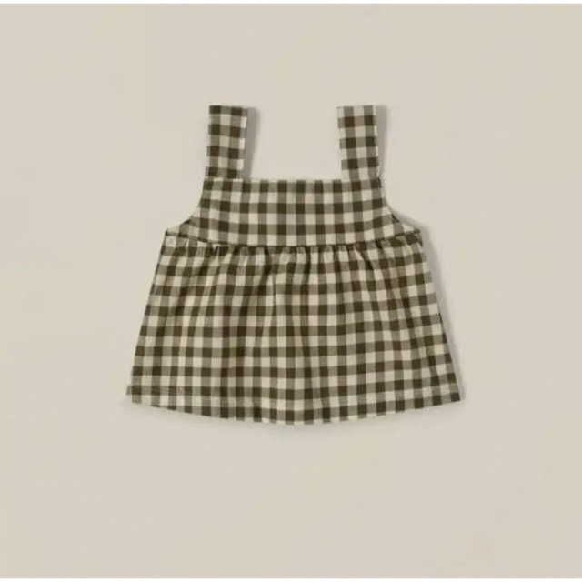 organic zoo/Olive Gingham Dolce Top 3-4y キッズ/ベビー/マタニティのベビー服(~85cm)(タンクトップ/キャミソール)の商品写真