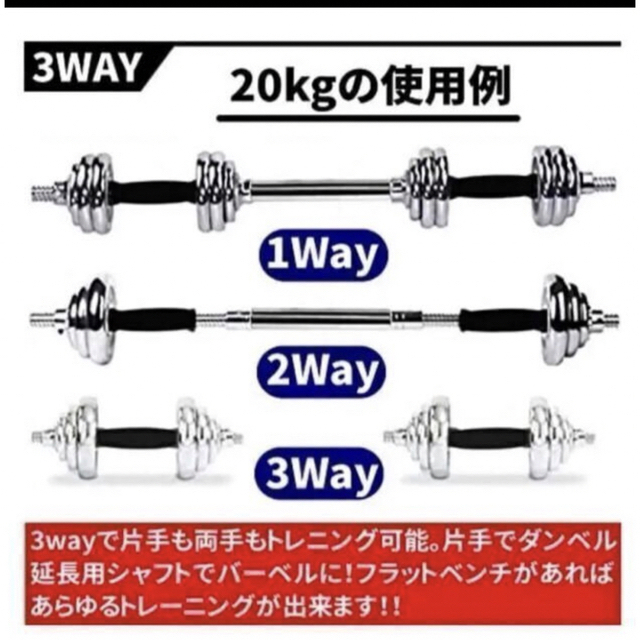 ダンベル 鉄アレイアジャスタブル 20kg ダンベル ホームジム 筋トレ 5