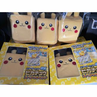 ポケモン(ポケモン)のスターターセット　ピカチュウスペシャルセット 2個　ぬいぐるみデッキケース 3個(キャラクターグッズ)