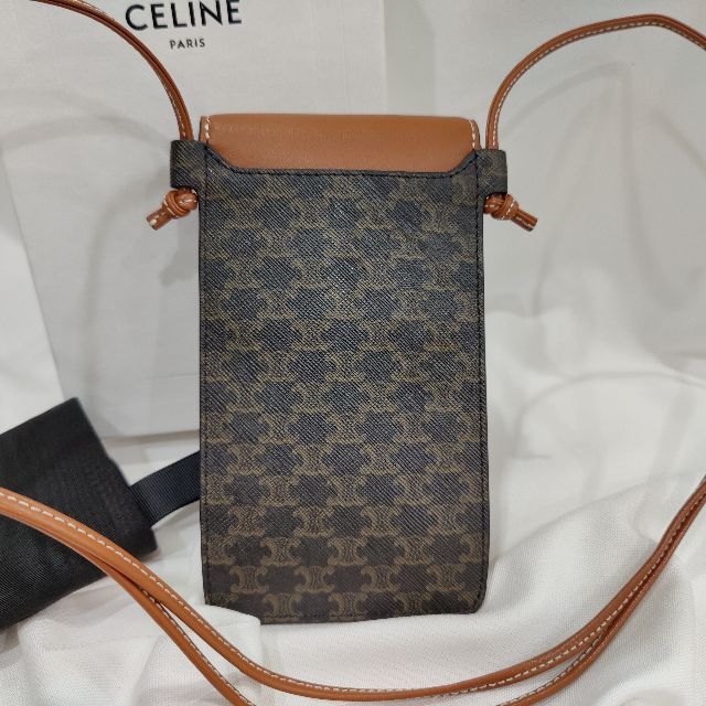 ⭐極美品⭐ セリーヌ CELINE フォンポーチトリオンフ タン 上品 www ...