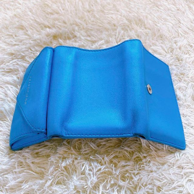大人気✨ BALENCIAGA 三つ折財布 ペーパーミニウォレット スカイブルー