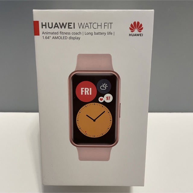 HUAWEI(ファーウェイ)のHUAWEI WATCH FIT ピンク　おまけ付き メンズの時計(腕時計(デジタル))の商品写真