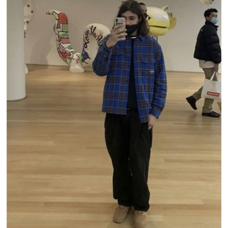 supreme quilted plaid flannel shirt L