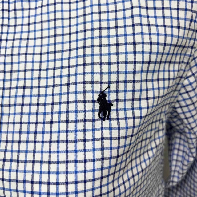 POLO RALPH LAUREN(ポロラルフローレン)の新品 ポロラルフローレン ギンガムチェックシャツ ボーイズＬサイズ L.ブルー レディースのトップス(シャツ/ブラウス(長袖/七分))の商品写真