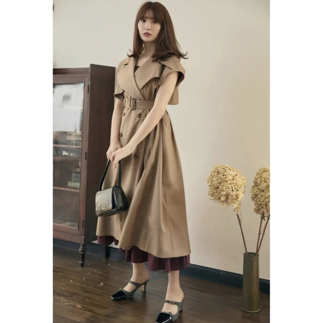 herlipto♡Sleeveless Twill Trench Dress