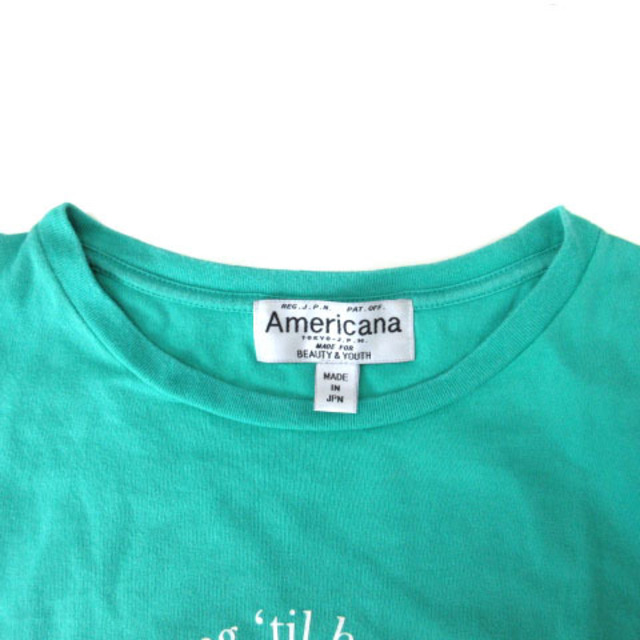 AMERICANA(アメリカーナ)のアメリカーナ Tシャツ カットソー 半袖 サークルロゴ プリント F グリーン レディースのトップス(カットソー(半袖/袖なし))の商品写真