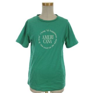 アメリカーナ(AMERICANA)のアメリカーナ Tシャツ カットソー 半袖 サークルロゴ プリント F グリーン(カットソー(半袖/袖なし))