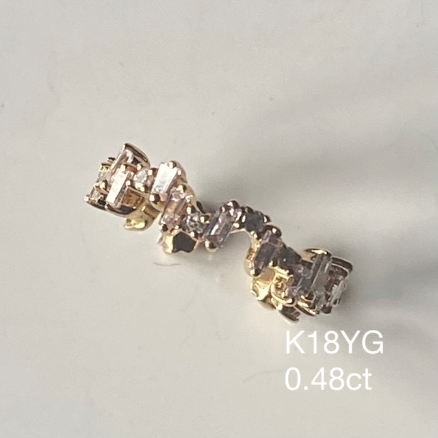 K18YG バゲット　ダイヤモンド　エタニティ　イヤカフ