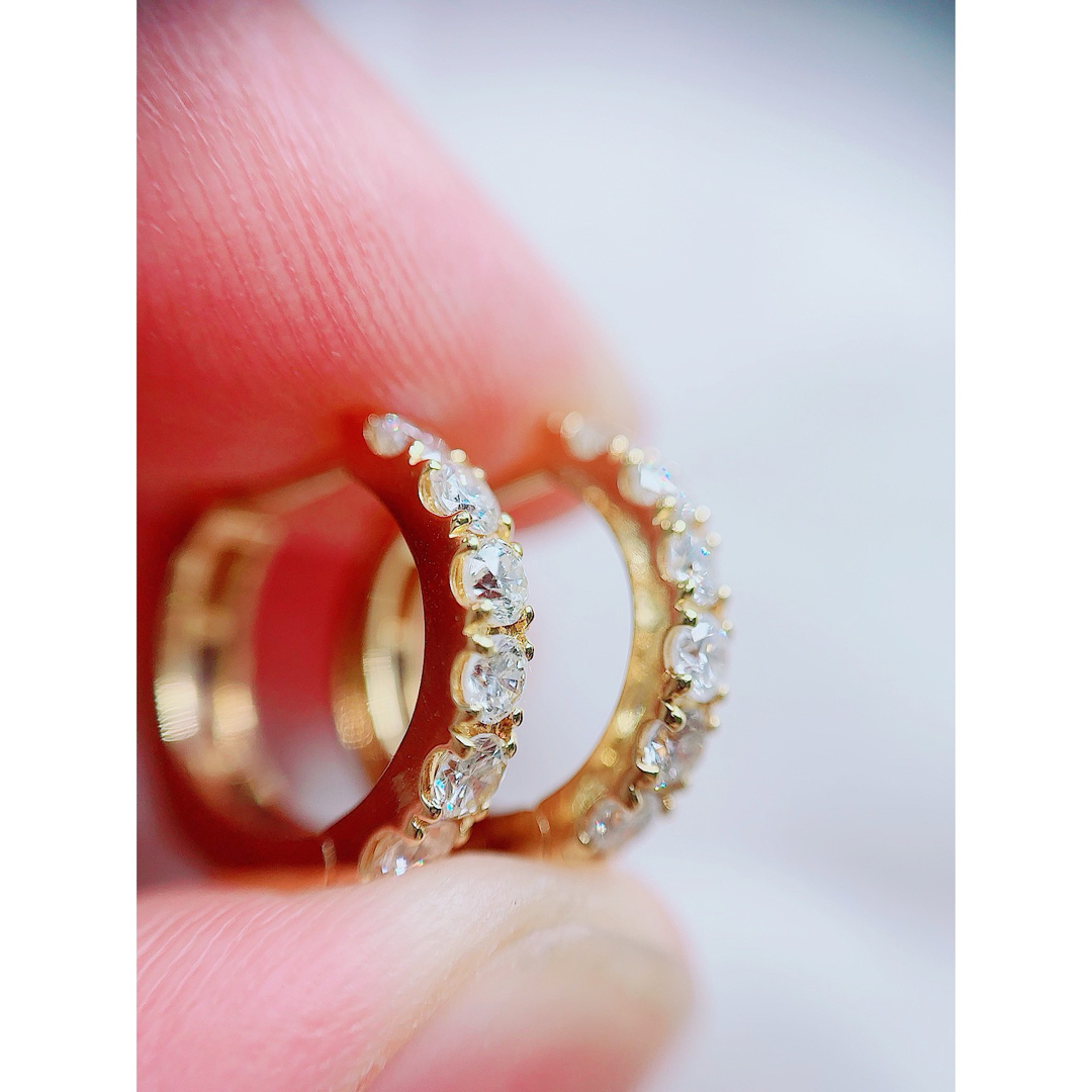 即決価格☆1.00ct☆✨ダイヤモンドK18フープピアスイヤリングの通販 by