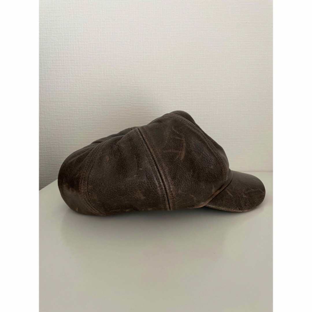 CA4LA(カシラ)のVINTAGE レザーキャスケットCAP ブラウン メンズの帽子(キャスケット)の商品写真