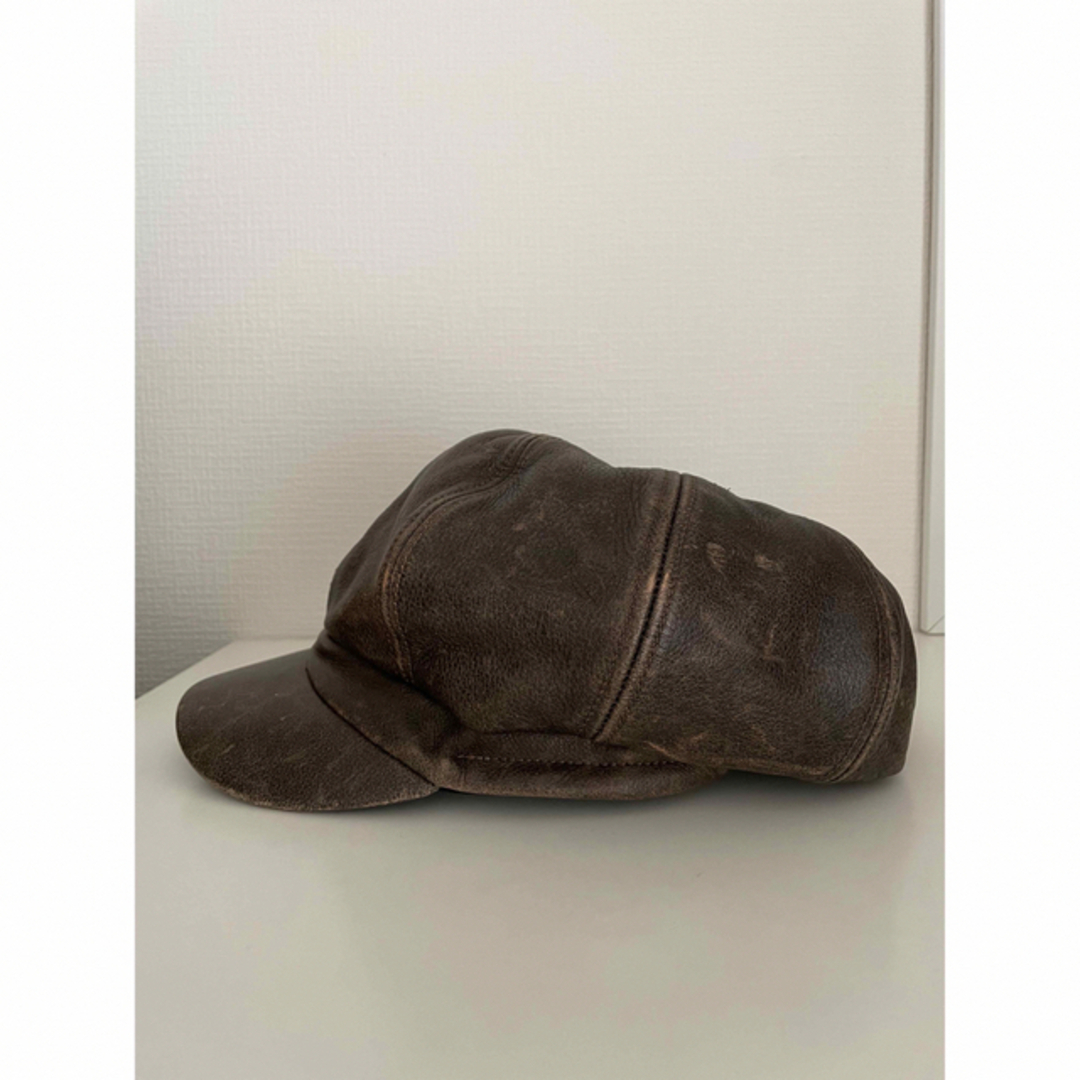 CA4LA(カシラ)のVINTAGE レザーキャスケットCAP ブラウン メンズの帽子(キャスケット)の商品写真