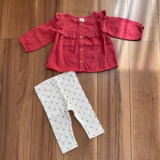 エイチアンドエム(H&M)の子供服　上下セット(シャツ/カットソー)