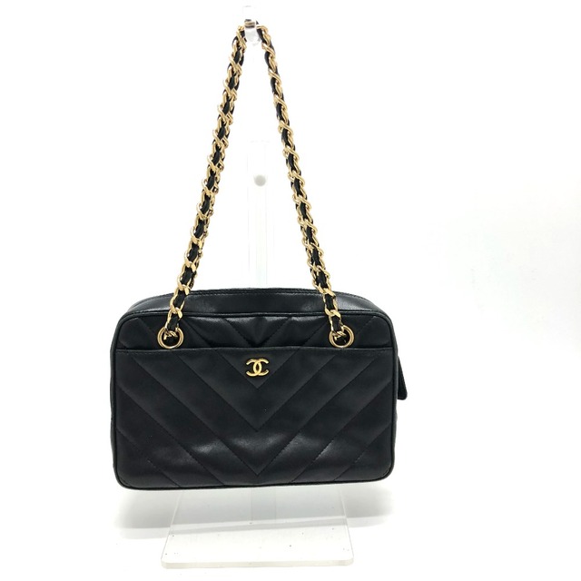 最安 CHANEL - ネイビー ラムスキン ハンドバッグ チェーン ココマーク