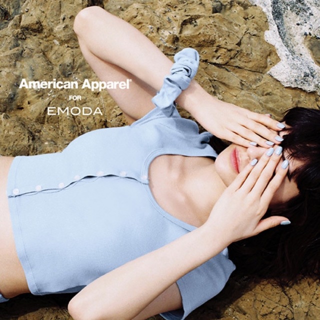 EMODA(エモダ)のEmoda×American Apparel blue shirt  レディースのトップス(Tシャツ(半袖/袖なし))の商品写真