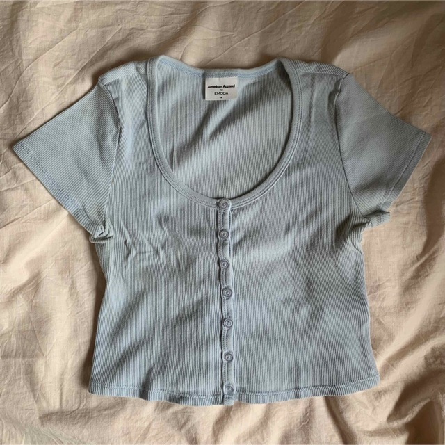 EMODA(エモダ)のEmoda×American Apparel blue shirt  レディースのトップス(Tシャツ(半袖/袖なし))の商品写真